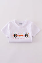 Orange Tennessee GO VOLS embroidery smocked checkered shorts set - ARIA KIDS
