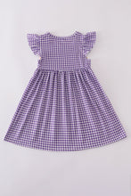Purple gold LSU geaux embroidery smocked dress - ARIA KIDS