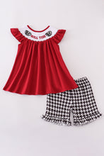 Maroon Alabama Roll Tide embroidery smocked shorts set - ARIA KIDS