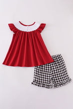 Maroon Alabama Roll Tide embroidery smocked shorts set - ARIA KIDS