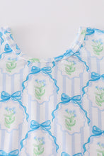 Blue floral bow tie shorts set - ARIA KIDS