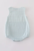 Green farm windmill embroidery gingham bubble - ARIA KIDS