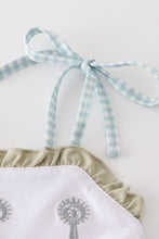 Green farm windmill embroidery ruffle shorts set - ARIA KIDS