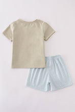 Green farm windmill embroidery shorts set - ARIA KIDS