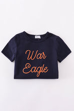 Navy Auburn War Eagle bow applique dress - ARIA KIDS