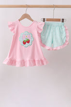 Pink Strawberry Applique Knit Set - ARIA KIDS