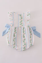 Blue floral print ruffle bubble - ARIA KIDS