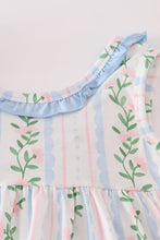 Blue floral print ruffle shorts set - ARIA KIDS