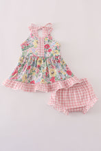 Pink floral bow ruffle bloomer set - ARIA KIDS
