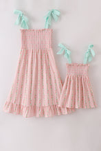 Pink floral smocked mom&me dress - ARIA KIDS