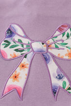 Purple floral bow applique active skorts set - ARIA KIDS