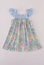 Blue floral print ruffle dress - ARIA KIDS