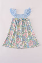 Blue floral print ruffle dress - ARIA KIDS