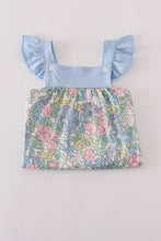 Blue floral print ruffle dress - ARIA KIDS
