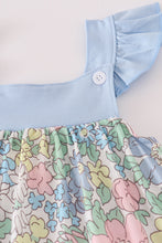 Blue floral print ruffle dress - ARIA KIDS