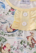 Yellow character print ruffle shorts set - ARIA KIDS