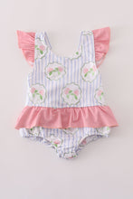 Floral stripe ruffle swimsuit UPF50+ - ARIA KIDS