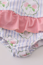 Floral stripe ruffle swimsuit UPF50+ - ARIA KIDS