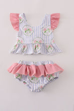 Floral stripe ruffle 2pc swimsuit UPF50+ - ARIA KIDS