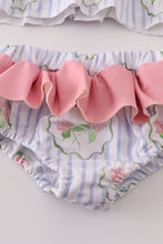 Floral stripe ruffle 2pc swimsuit UPF50+ - ARIA KIDS
