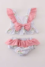 Floral stripe ruffle 2pc swimsuit UPF50+ - ARIA KIDS