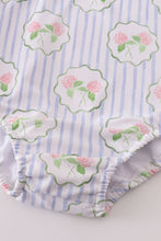 Floral stripe bow swimsuit -Adult UPF50+ - ARIA KIDS
