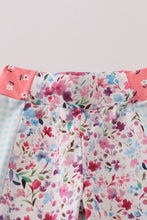 Green floral print 2pc active tank legging set - ARIA KIDS