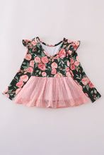 Pink floral swiss dot leotard - ARIA KIDS