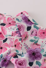 Purple floral swiss dot leotard - ARIA KIDS