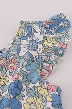 Blue floral lace ruffle leotard - ARIA KIDS