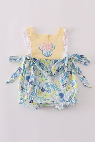 Yellow floral character applique bubble - ARIA KIDS