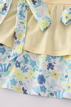Yellow floral character applique shorts set - ARIA KIDS