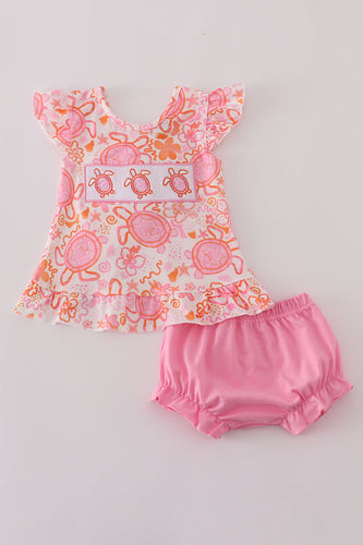 Pink Floral Ruffle Bloomer Set - ARIA KIDS