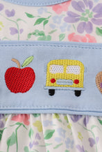 Floral print crayon apple embroidery bubble - ARIA KIDS