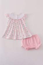 Pink Bow Embroidered Bow Bloomer Set