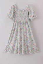 Floral print smocked mom dress - ARIA KIDS