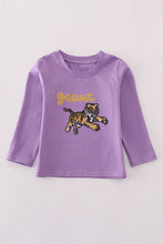 Purple gold LSU geaux tiger sequin top - ARIA KIDS
