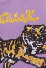 Purple gold LSU geaux tiger sequin top - ARIA KIDS