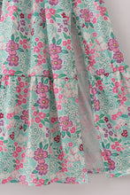 Green dream garden tiered mom dress - ARIA KIDS