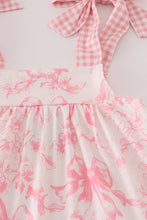 Pink bow print ruffle mom&me dress - ARIA KIDS