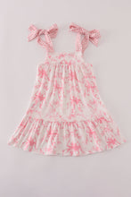 Pink bow print ruffle mom&me dress - ARIA KIDS
