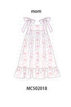 Pink bow print ruffle mom&me dress - ARIA KIDS