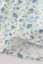 Blue floral print bow dress - ARIA KIDS
