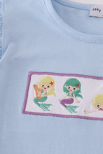 Purple stripe mermaid embroidery skorts set - ARIA KIDS