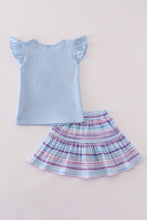 Purple stripe mermaid embroidery skorts set - ARIA KIDS