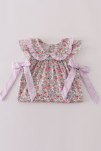 Purple floral print tiered mom&me dress - ARIA KIDS