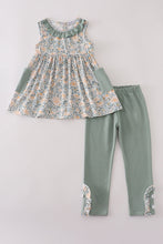 Fall floral print ruffle pants set - ARIA KIDS