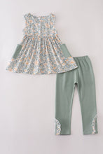 Fall floral print ruffle pants set - ARIA KIDS