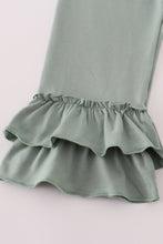 Mustard & mint floral print ruffle pants set - ARIA KIDS
