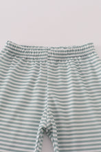 Sage stripe football french knot pants set - ARIA KIDS